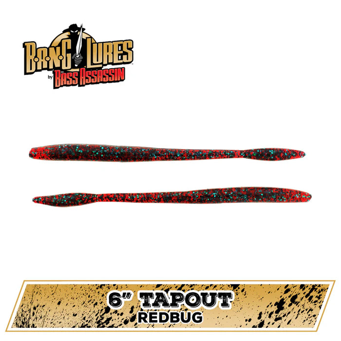 Bass Assassin BANG Lures Tapout 6in 12 per Pack Redbug 6 TO59451 Bass Assassin BANG Lures Tapout 6in 12 per Pack Redbug 6 TO59451