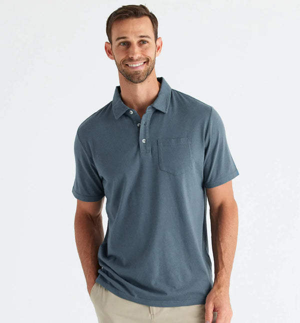 Free Fly Heritage Polo Sate Blue - 14946