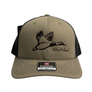 Tan Richardson 112 hat with an embroidered flying duck