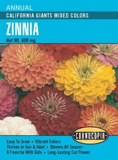 Cornucopia Zinnia Heirloom CA Giants Mixed Colors - 15096