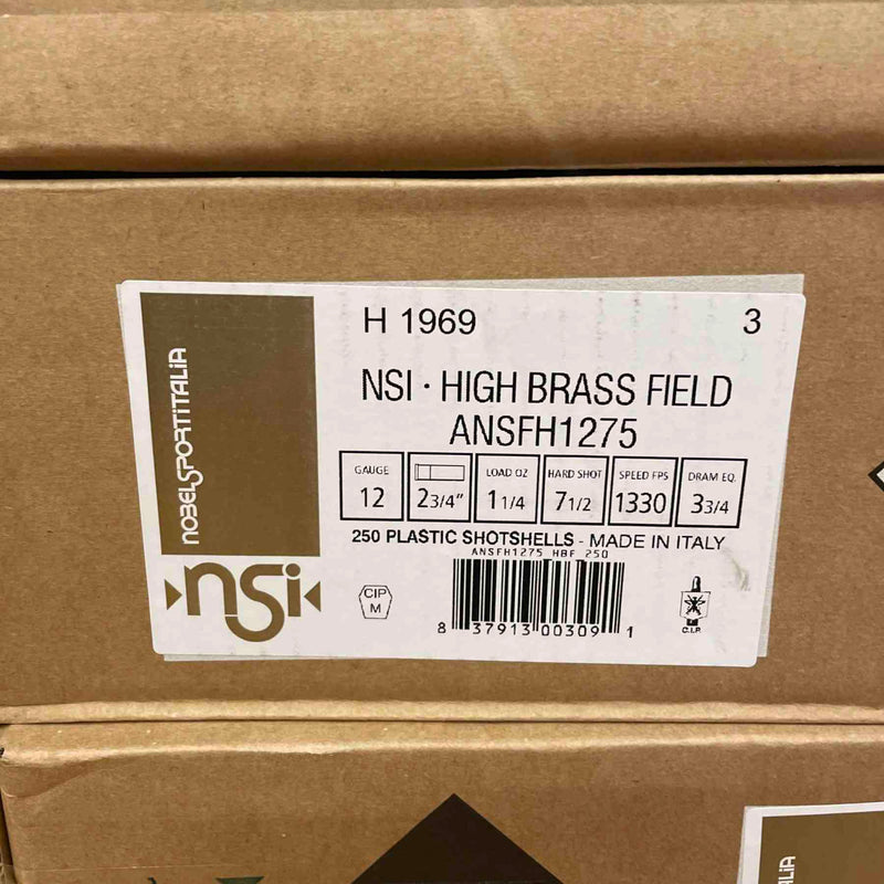 NobelSport High Brass Field Shotgun Shells 12ga 2-3/4in 1-1/4oz