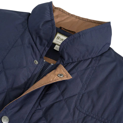 Heybo Quilted Vest Navy/Brown - 14371